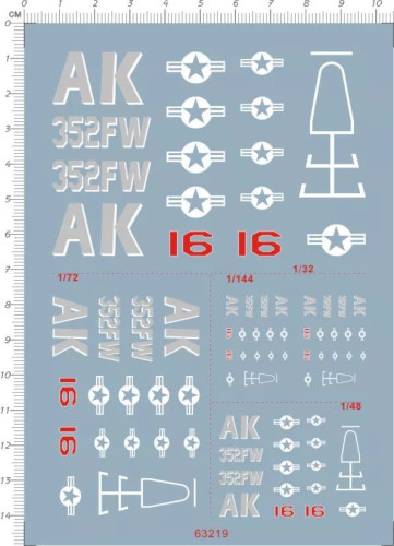 1/32 1/48 1/72 1/144 Scale US F-16 Fighting Falcon Model Kit Decal 63219