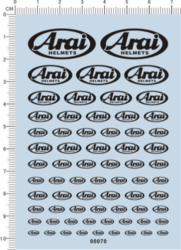 Decals Arai Helmets for Different Scales Model Kits 00070 Black/White/Blue