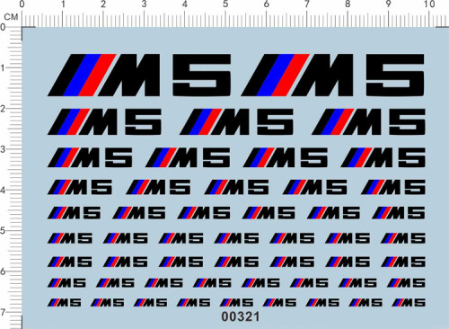 Decals BMW M5 for Different Scales Model Kits 00321