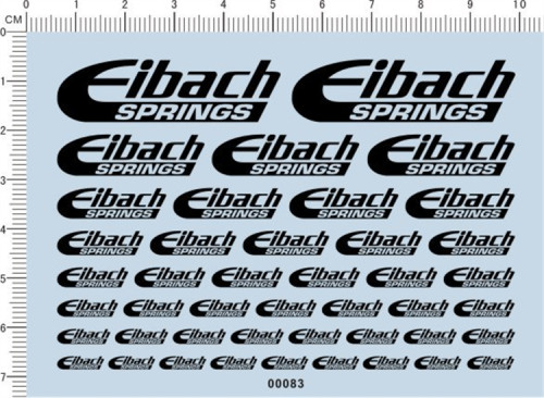 Decals Eibach SPRINGS for Different Scales Model Kits 00083 Black