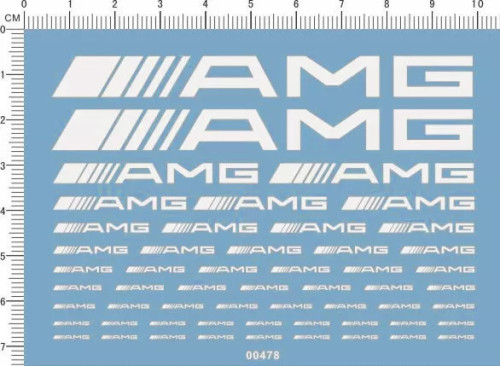 Decals AMG Car Logo for Different Scales Model Kits 00478 Black/White/Red/Blue/Yellow