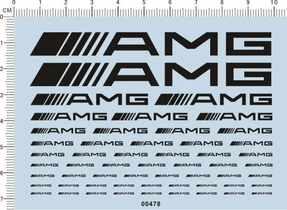 Decals AMG Car Logo for Different Scales Model Kits 00478 Black/White/Red/Blue/Yellow