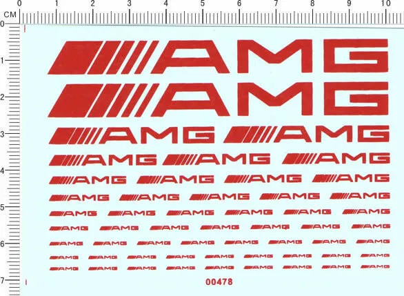 Decals AMG Car Logo for Different Scales Model Kits 00478 Black/White/Red/Blue/Yellow