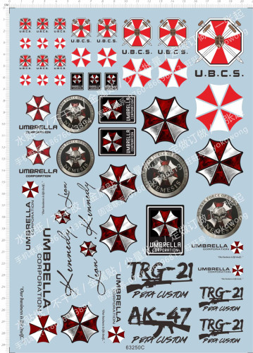 Decals Umbrella Corporation NEMESIS U.B.C.S for different scales Model Kit 63250C