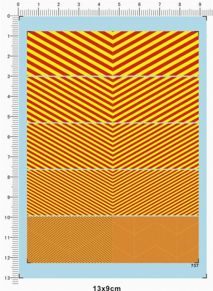 Diagonal Line Twill Stripe Warning Decal for different scales Model Kits