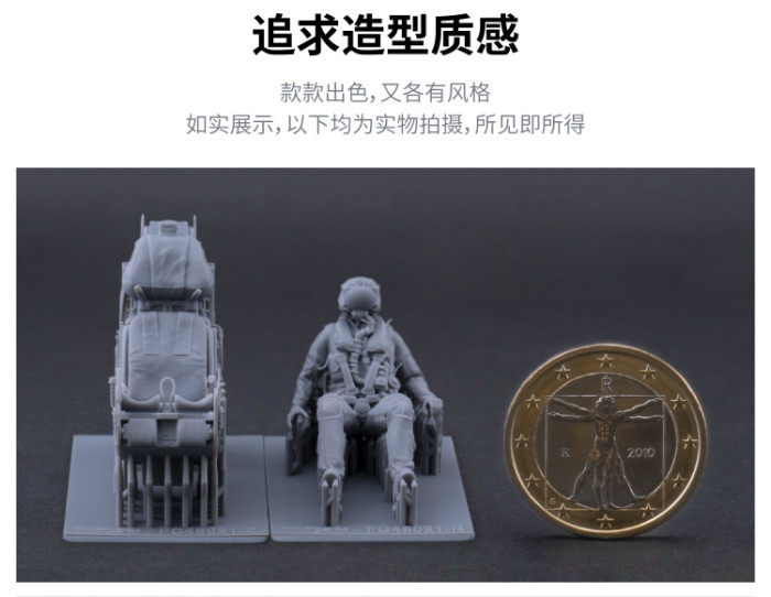 Galaxy 1/48 Scale F-35A/B/C Resin Seated Pilot Figure and Ejection Seat Unpainted Kit for Tamiya Model