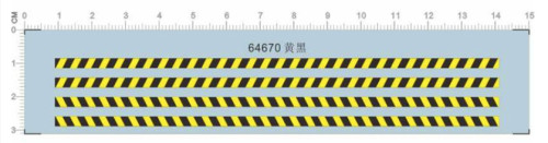 Warning Caution Stripes Decal for Model Kit 64670 yellow black/black white