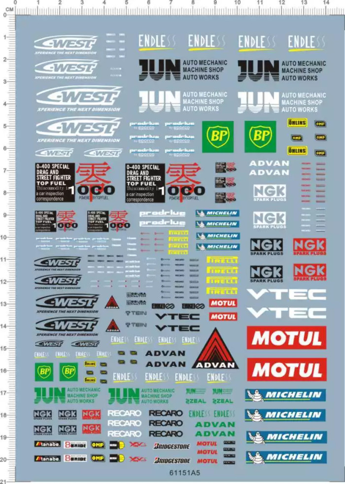 Decals Sponsor Racing Logo for different scales 61151A5