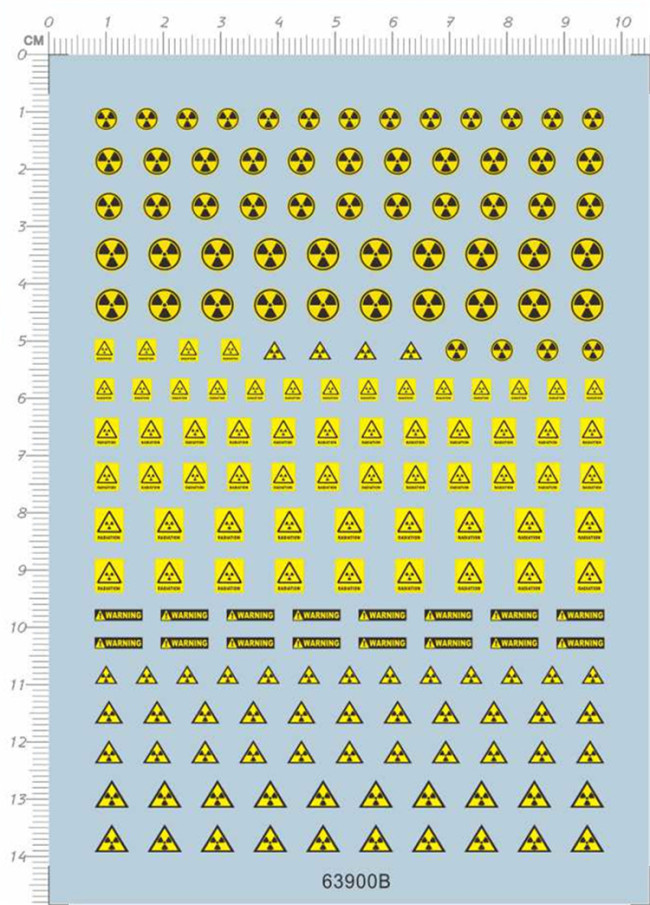 1/100 Scale Warning Caution Danger Radiation Precaution Sign Decal for MG GDM Model 63900B