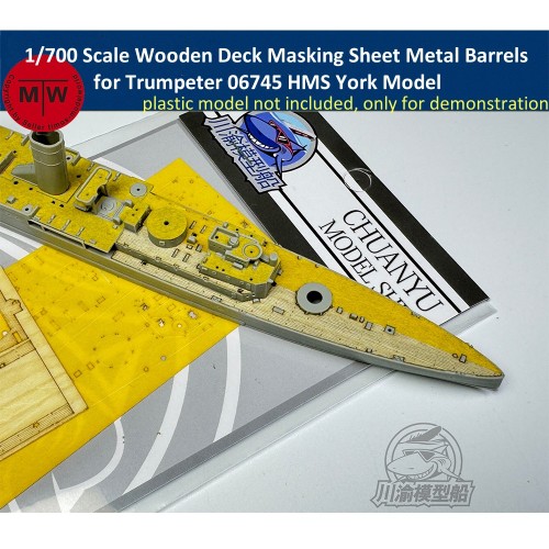 1/700 Scale Wooden Deck Masking Sheet Metal Barrels for Trumpeter 06745 HMS York Model CY700116