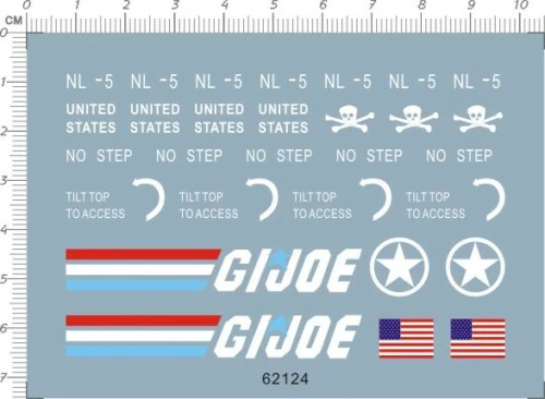 1/18 Scale US Army G.I.JOE Markings Decal for Model Kit 62124