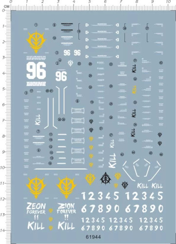 HG MS-06R Zaku Ⅱ Thunderbolt GDM Decal for Model Kit 61944