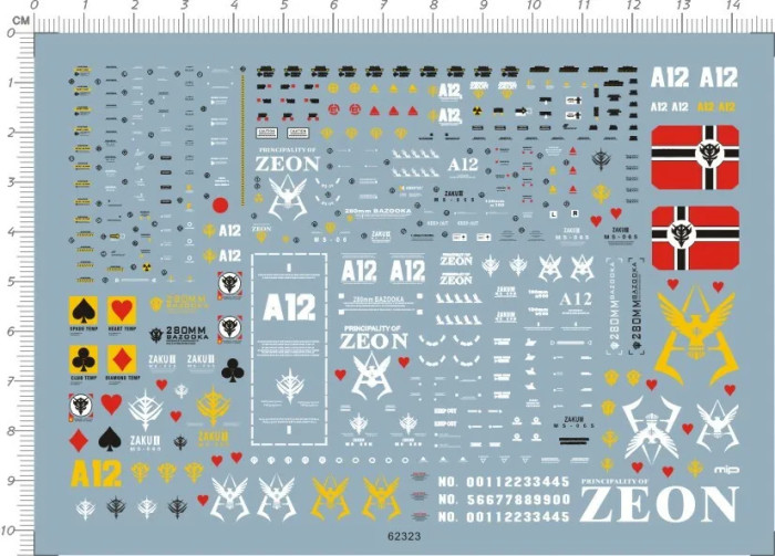 HG MS-06S CHAR S ZAKU Ver.2 GDM Decal for Model Kit 62323