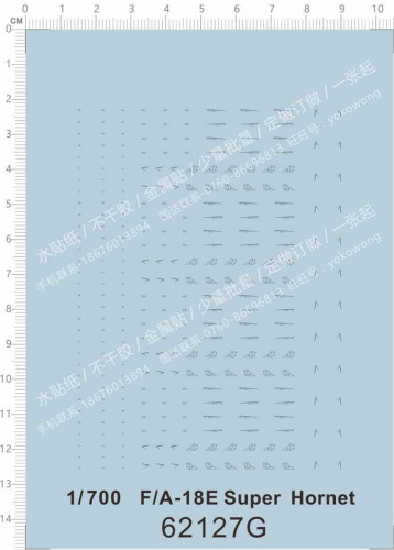 1/700 Scale Modern Carrier-based Aircraft F/A-18E Super Hornet Decal for Model Kit 62127G