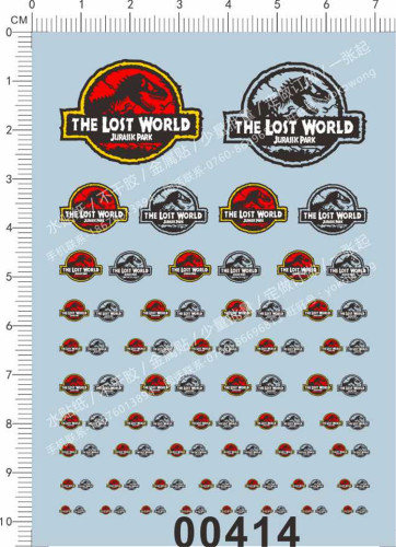 The Lost World Jurassic Park Decal for different scales Model Kit De00414