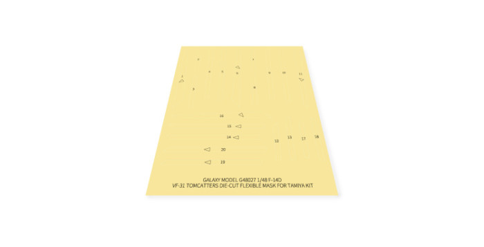 Galaxy G48027/G72037 1/48 1/72 Scale F-14D VF-31 Tomcatters 2003 Mask & Decal for Tamiya/G.W.H Model Kit