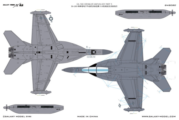 Galaxy G48078/G48080 1/48 Scale EA-18G Growler Anthology Mask & Decal for Meng Model Kit