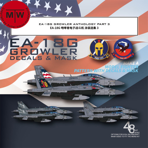 Galaxy G48078/G48080 1/48 Scale EA-18G Growler Anthology Mask & Decal for Meng Model Kit