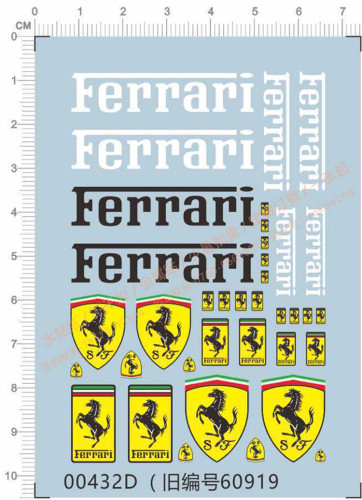 Ferrari Logo Decal for different scales Car Model Kit 00432D