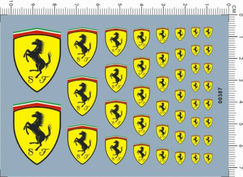 Ferrari Logo Decal for different scales Model Kits 00387