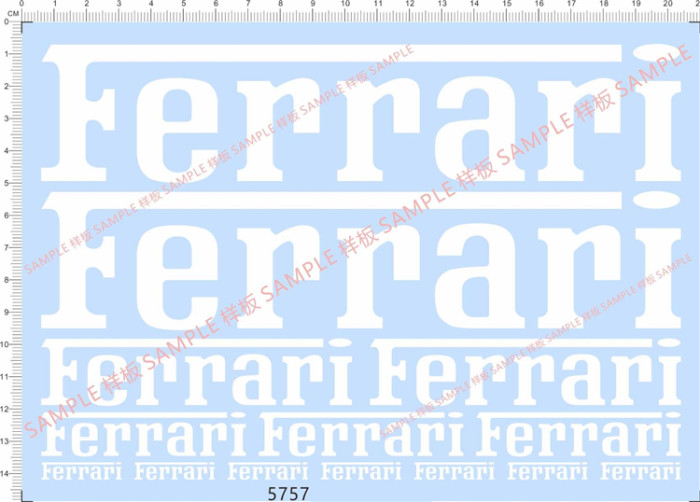 Ferrari Decal for different scales Model Kits 5757 White/Black