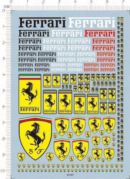 Ferrari Logo Decal for different scales Model Kits 63167