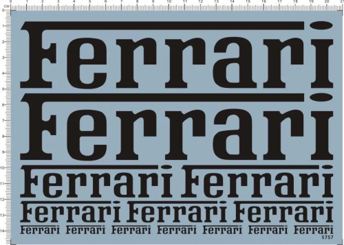 Ferrari Decal for different scales Model Kits 5757 White/Black