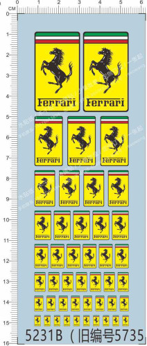 Ferrari Logo Decal for different scales Model Kits 5231B