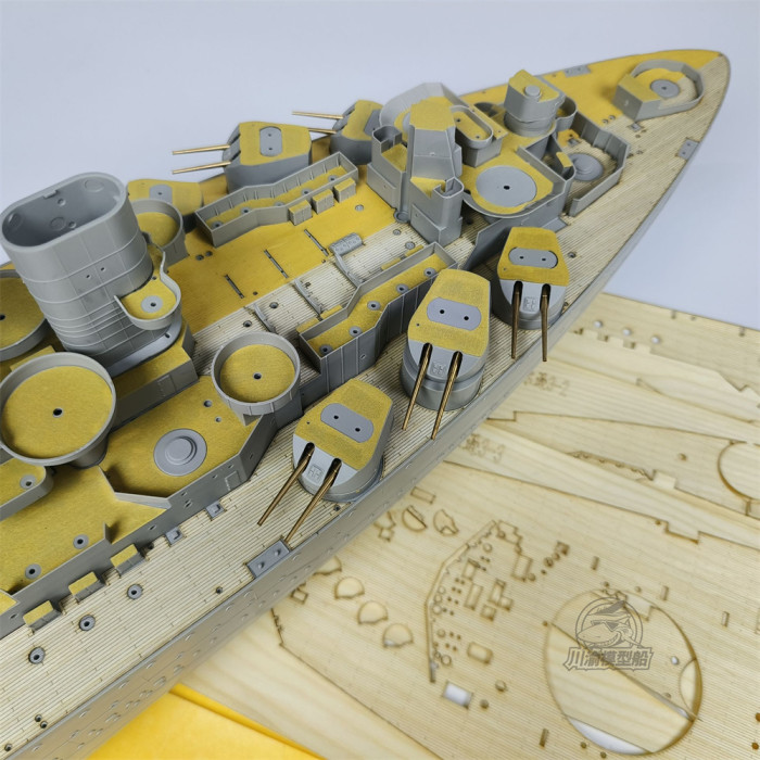 1/200 Scale Wooden Deck Masking Sheet Metal Barrel Upgrade Set for Trumpeter 03708 HMS Nelson 1944 Model Kit CY20022