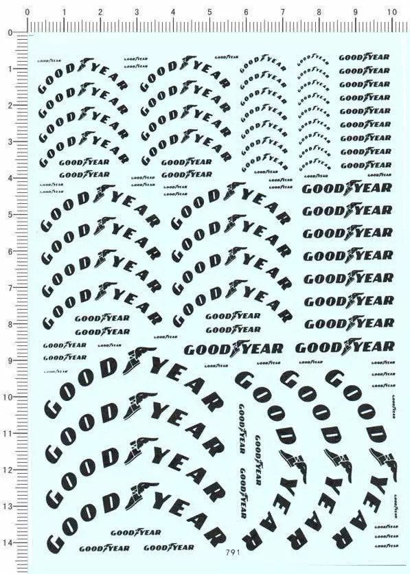 1/18 1/12 1/24 1/20 1/43 Scale Model Decals Goodyear good year C 791 White/Black/Yellow/Red/Blue