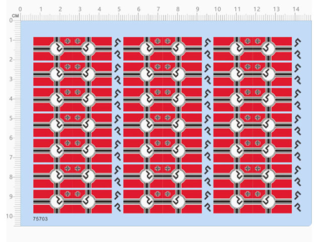 1/72 Scale German Nazi Flag Water Slide Decal for Tank Battleship Model Kit 75703