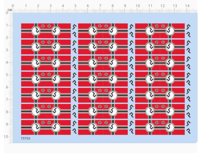 1/72 Scale German Nazi Flag Water Slide Decal for Tank Battleship Model Kit 75703