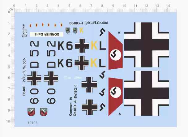 German Dornier Do.18 Aircraft Model Water Slide Decal 79793