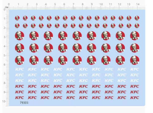 KFC Logo Water Slide Decal for Model Kits 79303