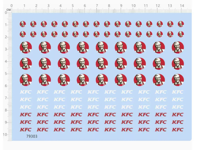 KFC Logo Water Slide Decal for Model Kits 79303