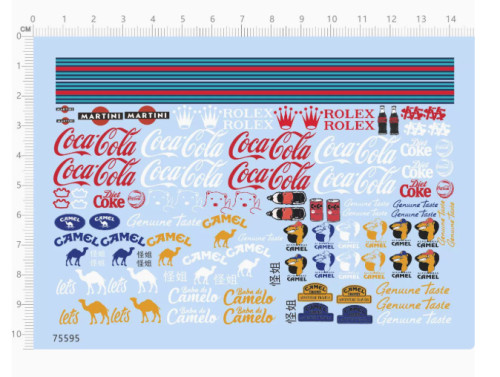 Martini Coca Cola Camel Water Slide Decal for Model Kits 75595