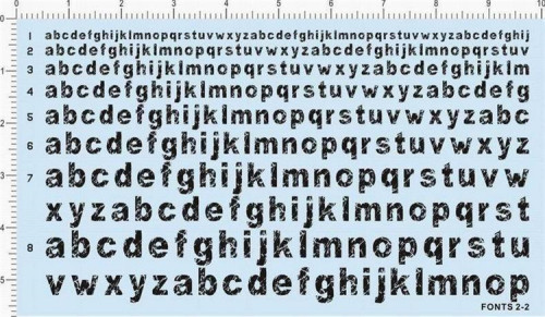 English Letter Alphabet Fonts 2-2 Water Slide Decal for Gundam Model Kits Black