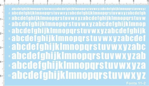 English Letter Alphabet Fonts 11-2 Water Slide Decal for Different Scale Model Kits White