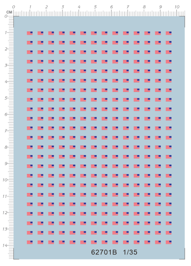 1/35 Scale USA National Flag Decal for Model Kit 62701B 