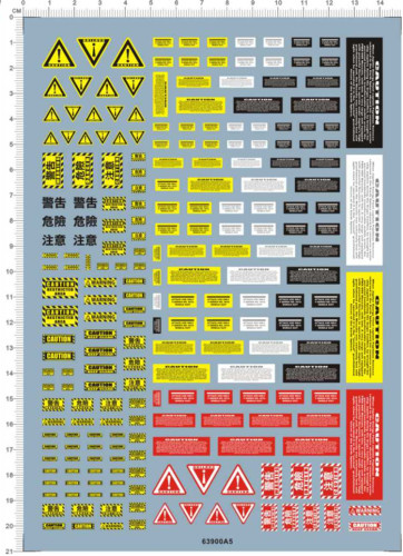 Warning Caution Danger Decal for Model Kit 63900A5