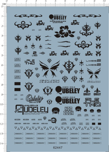 Water Slide Decal for Gundam HG AMX-004 Qubeley GDM Model Kit 62447