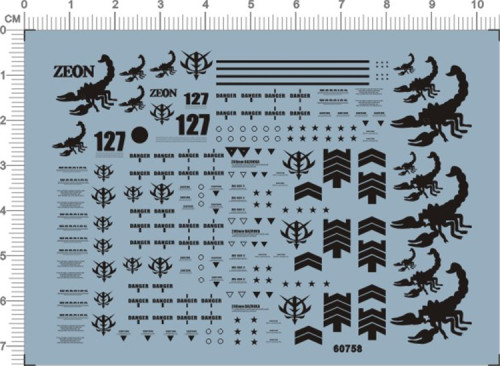 Water Slide Decal for Gundam HG MS-06F-2 Zaku ⅡF2 ZEON GDM Model Kit 60758