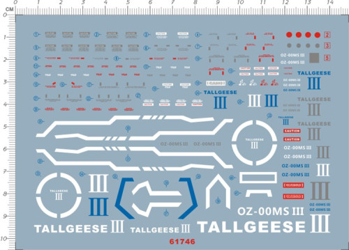 Water Slide Decal for Gundam MG Tallgeese III 3 OZ-00MS GDM Model Kit 61746