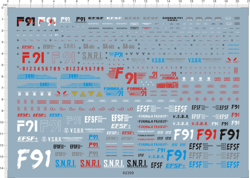Water Slide Decal for Gundam MG F-91 F91 GDM Model Kit 62399