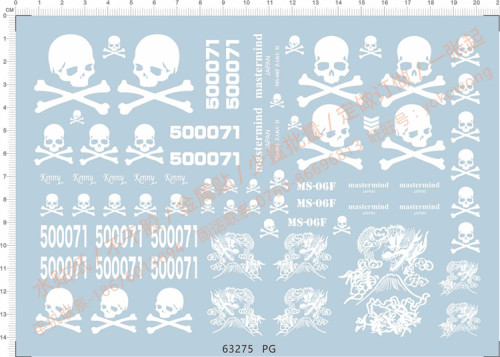 Water Slide Decal for Gundam PG MMJ mastermind Zaku MS-06F GDM Model Kit 63275