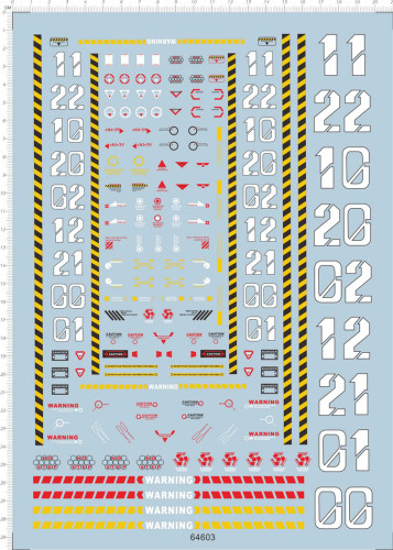 Platform Support Warning Caution Water Slide Decal for Gundam GDM Model Kit 64603