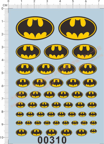 Batman Water Slide Decal for different scale Car Model Kit De00310