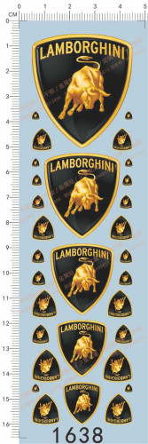 Lamborghini Logo Water Slide Decal for Different Scale Model Car Kit 1638
