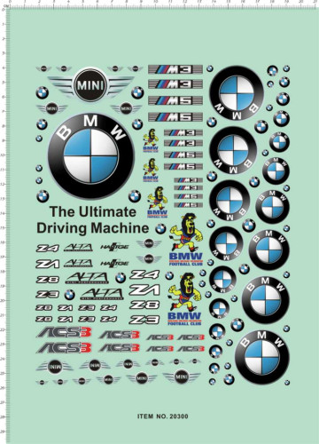 BMW Logo Water Slide Decal for Car Model Kit 20300