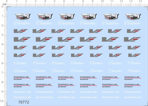 Cadillac Porsche Logo Water Slide Decal for Car Model Kit 70772